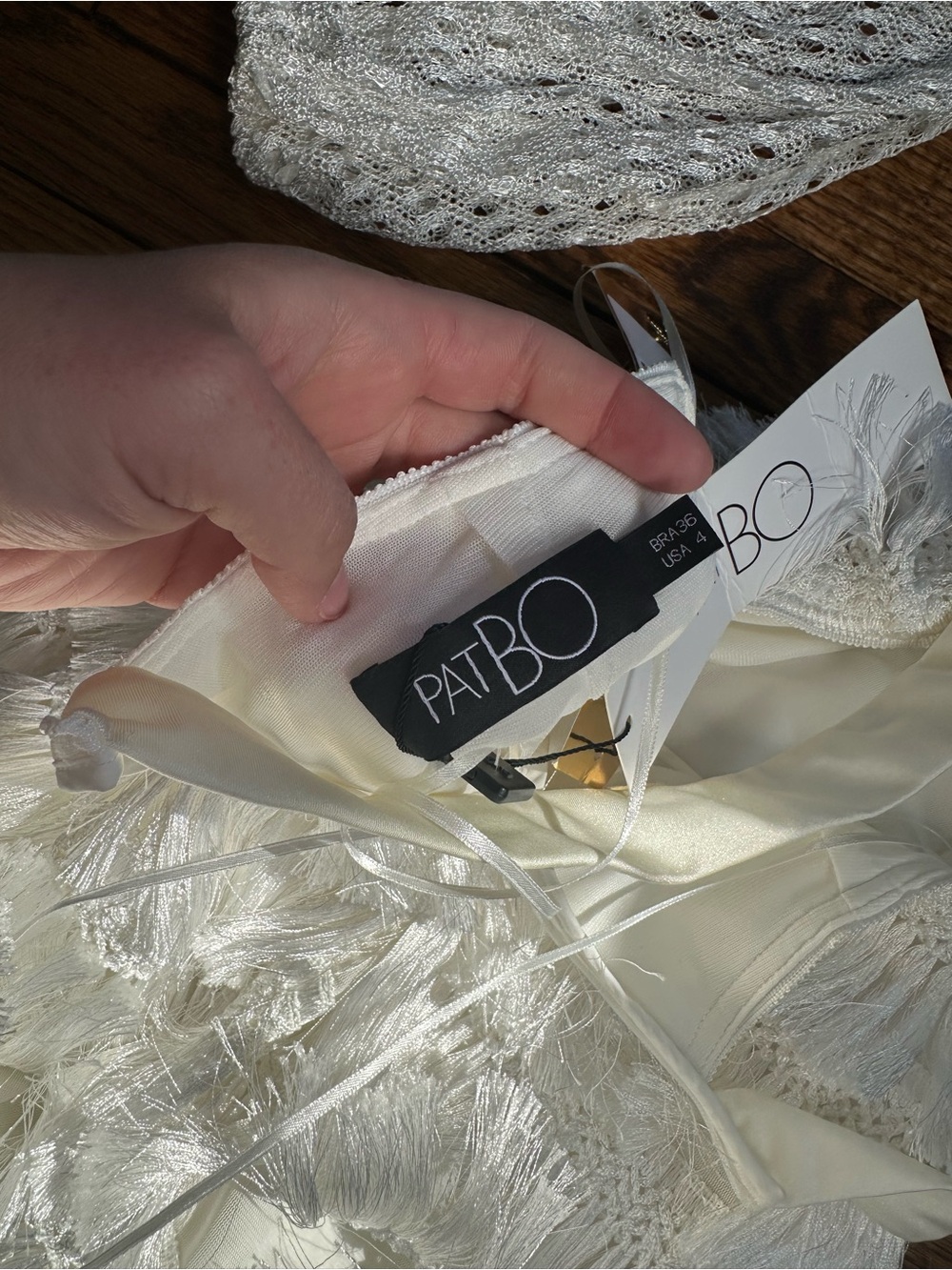 PatBO Ivory Fringe Mini Dress with Crochet Detail - Picture 3 of 3